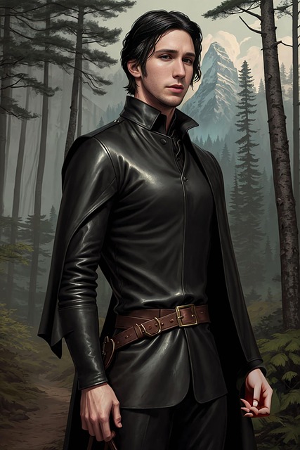 Free ai generated man forest illustration