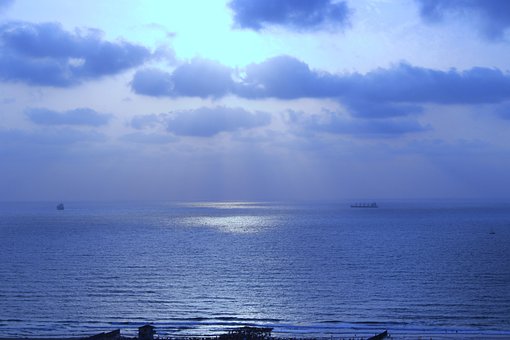 Atardecer, Paisaje, Playa, Mar, Agua