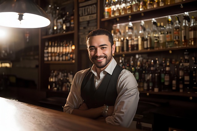 Free ai generated manbartender pub illustration