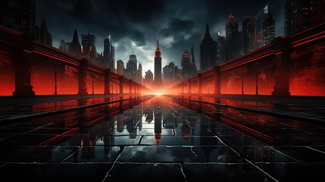 Free ai generated skyline buildings illustration