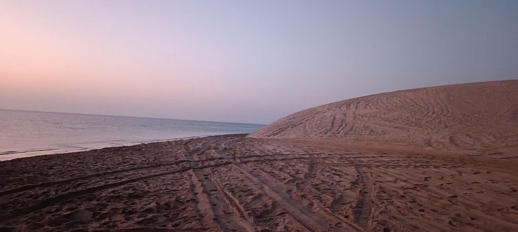 Wüste, Katar, Meer, Sonnenaufgang
