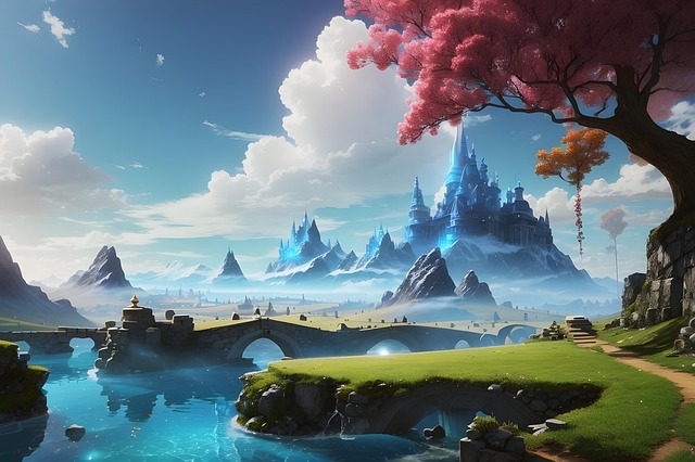 Naturaleza, Fantasía, Montañas, Cielo