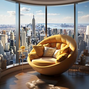 Gul Sofa, Rent Design, Moderne Stil