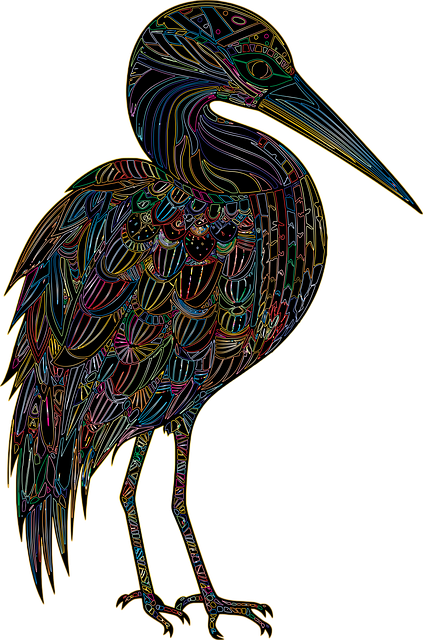 Storch, Vogel, Tier, Zendoodle, Abstrakt
