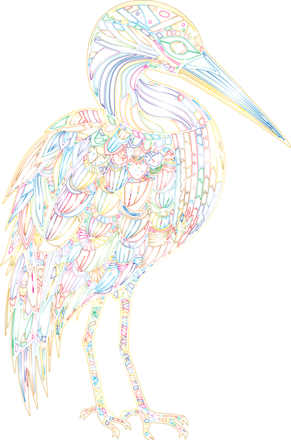 Storch, Vogel, Tier, Zendoodle, Abstrakt