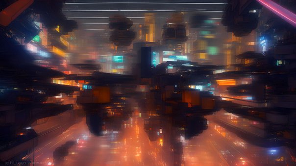 Free Cyberpunk City illustration and picture