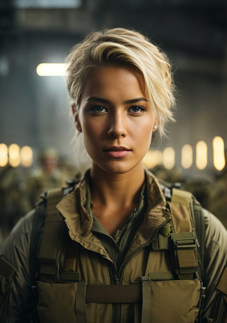Free ai generated woman soldier illustration