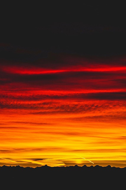 Lucht, Zonsondergang, Natuur, Zon, Bomen