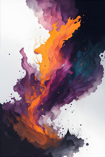 Aquarell, Spritzen, Bunt, Abstrakt
