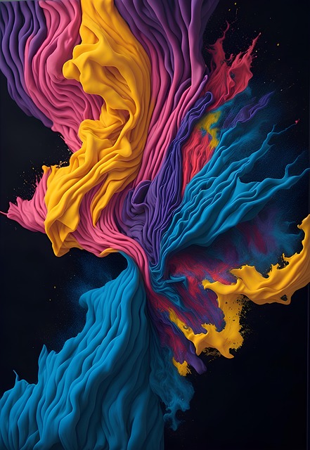 Aquarell, Spritzen, Farbe, Bunt