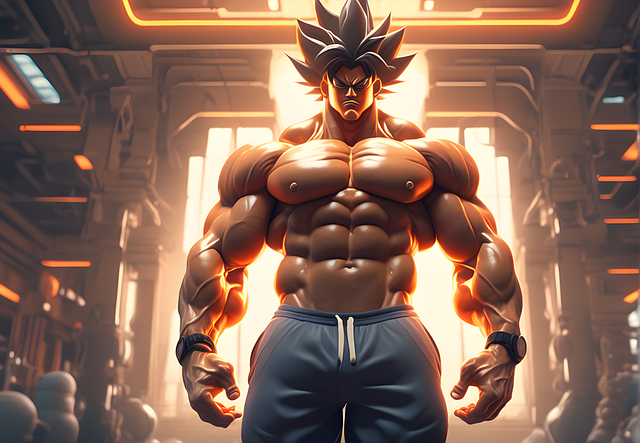 Free hypermasculine bodybuilder muscular illustration