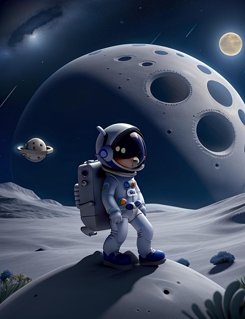 De Ruimte, Universum, Astronaut, Maan
