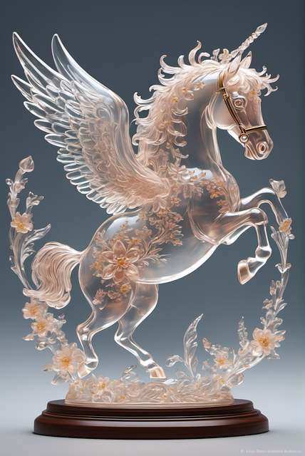 Free ai generated crystal unicorn illustration