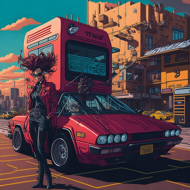 Free ai generated colorful car illustration