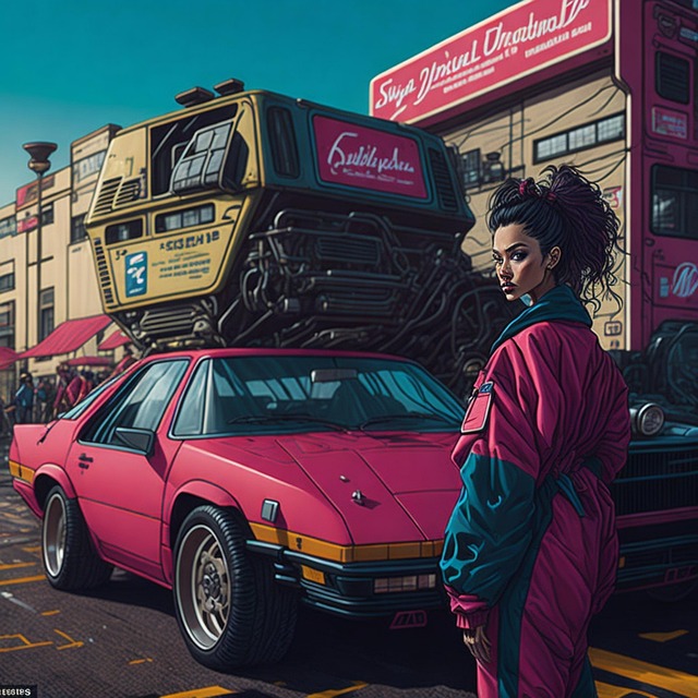 Free ai generated colorful car illustration