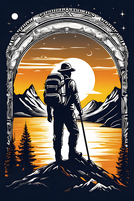 Free ai generated backpacker exploration illustration