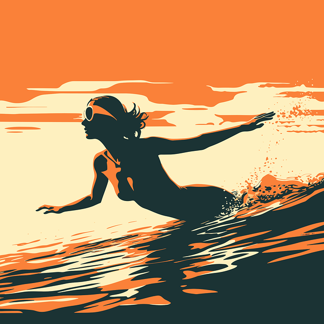 Free ai generated woman swimming vector
