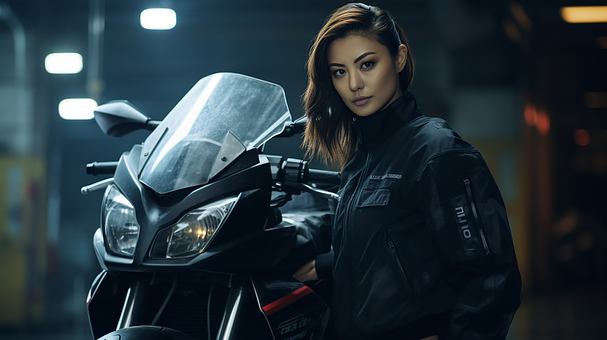 Ai Generiert, Frau, Polizei, Motorrad