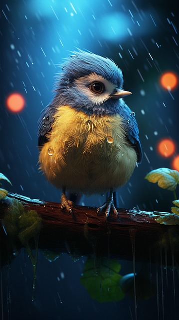 Free ai generated bird tree illustration