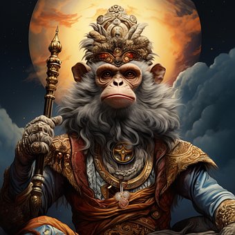 Free Ai Generated Monkey King illustration and picture