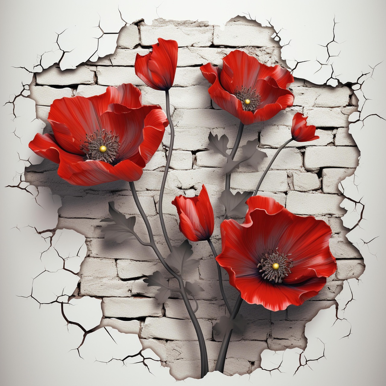 Ai Generiert, Mohnblumen, Blumen