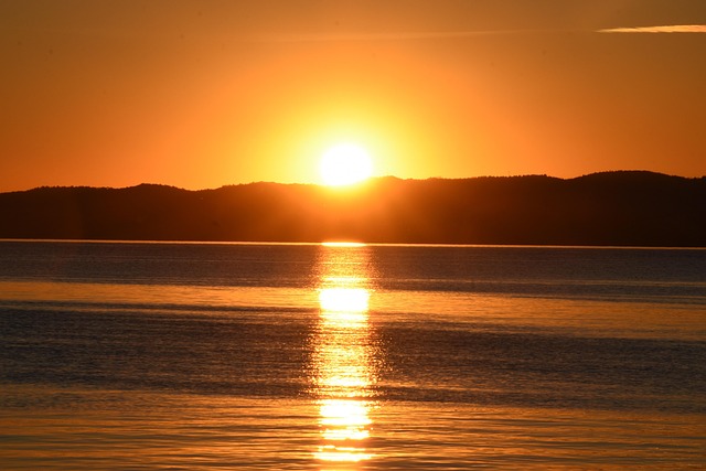 Atardecer, Lago, Ambiente Nocturno