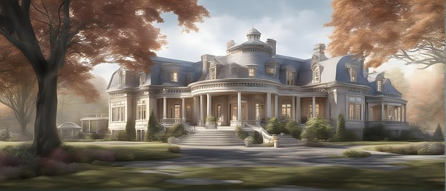 Akvarel Maleri Villa, Ai Kunst