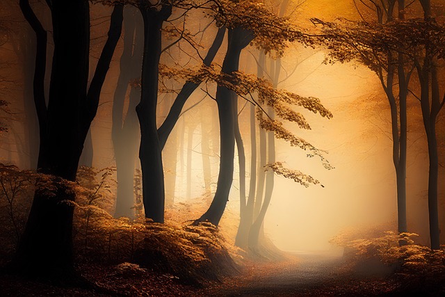 Free forest fog woods illustration
