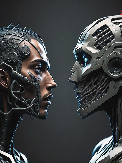Free ai generated man robot illustration