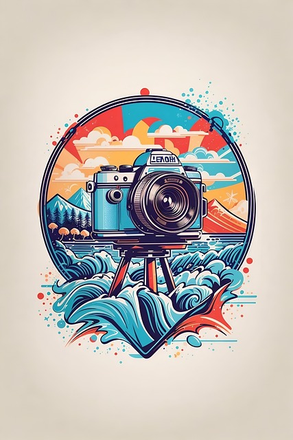 Free ai generated vintage camera emblem illustration