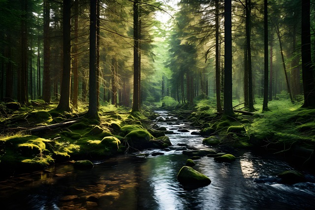 Free ai generated majestic forest illustration