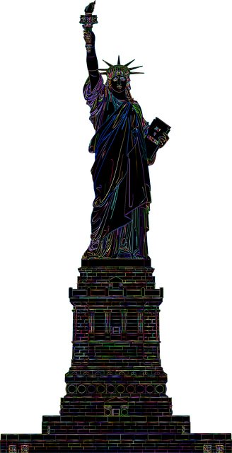 Free statue of liberty ellis island landmark vector
