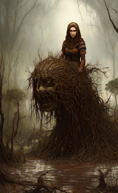 Free undead witch monster illustration