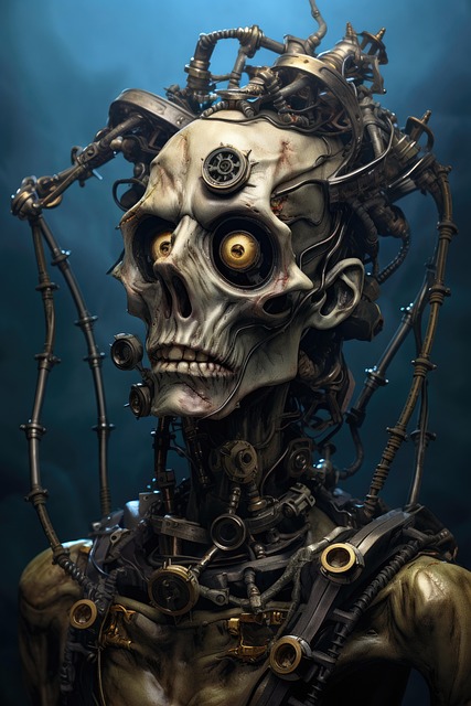 Download free HD stock image of Ai Generated Robot Free ai generated robot skull illustration