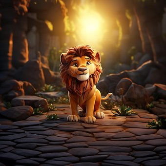 Free Lion 3D illustration and picture