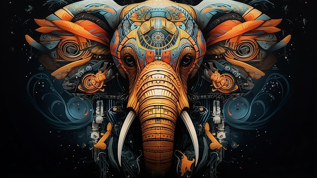 Free Ai Generated Elephant illustration and picture