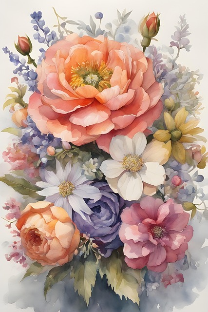 Free ai generated bouquet floral background illustration