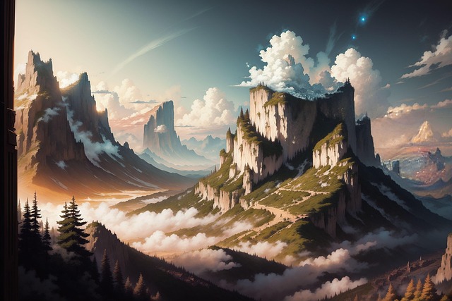 Ai Generiert, Hügel, Wald, Bäume, Wolken