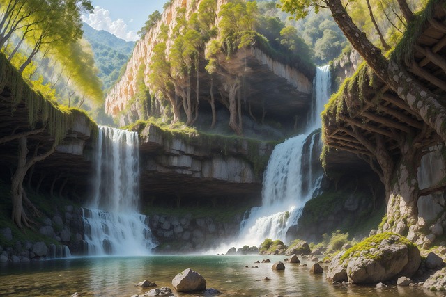 Ai Generiert, Wasserfall, Kaskade, Fluss