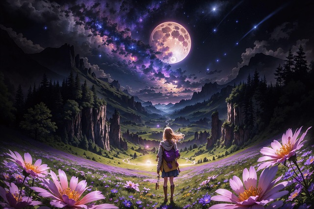 Ai Generiert, Sterne, Mond, Nacht