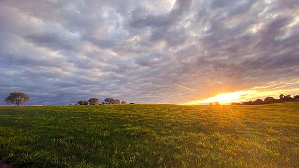 Amanecer, Sol, Cielo, Paisaje, Nubes