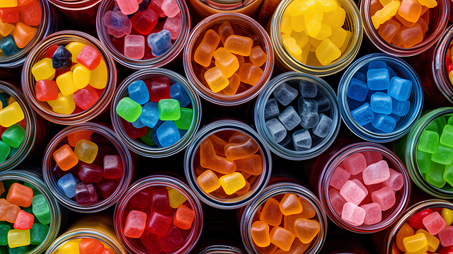 Free ai generated candies gummies illustration