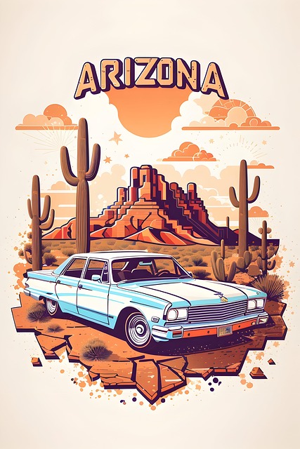 Free ai generated t-shirt design arizona illustration