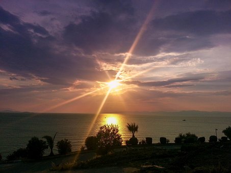 Naturaleza, Mar, Nubes, Sol, Pavo