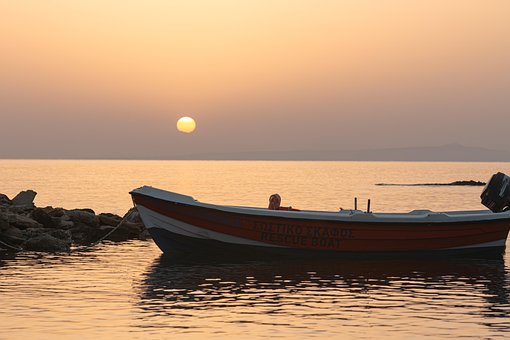 Free Boat Sunrise photo and picture