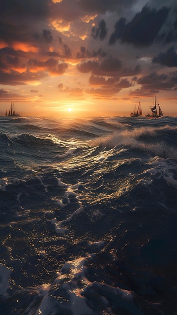 Schip, Golven, Zee, Oceaan, Water