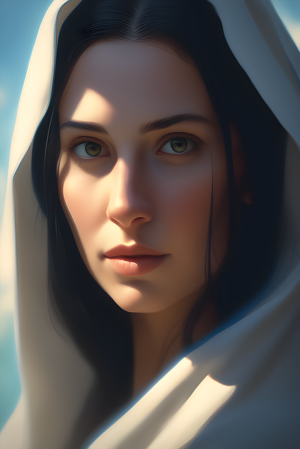 Free nun beautiful serene illustration