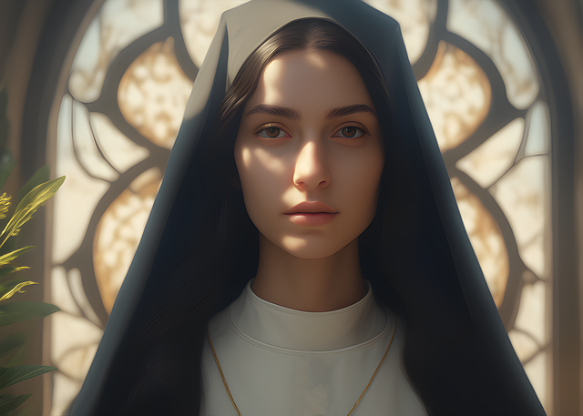 Free nun beautiful serene illustration