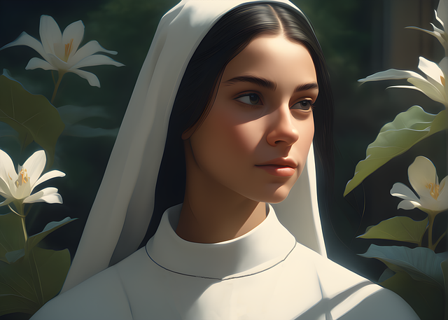 Free nun beautiful serene illustration