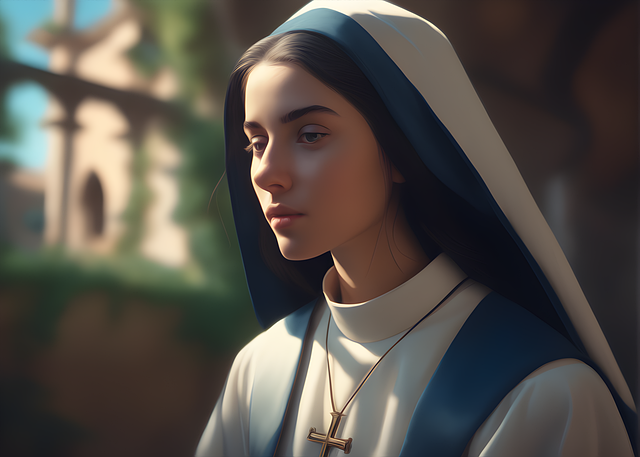 Free nun beautiful serene illustration